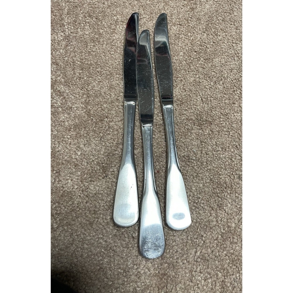 Oneida Stainless Silver Colonial Boston Solid 3 Knives‎